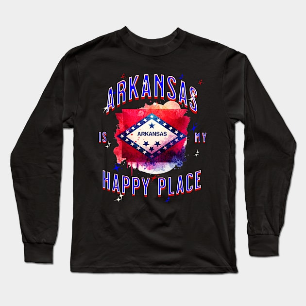 Arkansas is my Happy Place Long Sleeve T-Shirt by HSH-Designing